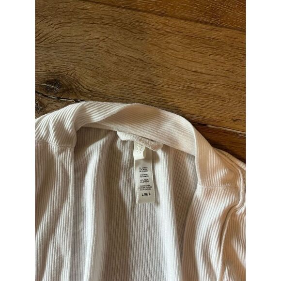 Skims Womens White Soft Lounge Ribbed Long Robe Size Large Open Front - Picture 3 of 3